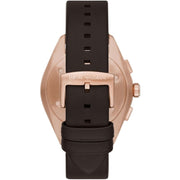 Emporio Armani Claudio Chronograph Blue Dial Brown Leather Strap Watch For Men - AR11554