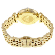 Emporio Armani Gianni T Bar Mother of Pearl White Dial Gold Steel Strap Watch For Women - AR190700