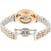Emporio Armani Meccannico Gianni T-Bar Analog White Dial Two Tone Steel Strap Watch For Women - AR60019