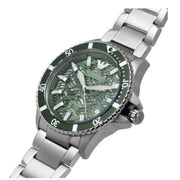 Emporio Armani Sea Explorer Meccanico Automatic Green Dial Silver Steel Strap Watch For Men - AR60061