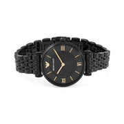 Emporio Armani Gianni T Bar Black Dial Black Steel Strap Watch For Women - AR11245