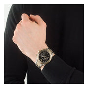 Emporio Armani Chronograph Black Dial Two Tone Steel Strap Watch For Men - AR11521