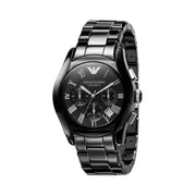 Emporio Armani Valente Chronograph Black Dial Black Ceramic Strap Watch For Men - AR1400