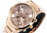 Emporio Armani Classic Chronograph Rose Gold Dial Rose Gold Steel Strap Watch For Men - AR2452