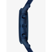 Emporio Armani Renato Chronograph Silver Dial Blue Silicone Strap Watch For Men - AR11026