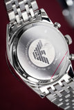 Emporio Armani Sportivo Chronograph Blue Dial Silver Steel Strap Watch For Men - AR6072