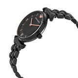Emporio Armani Gianni T Bar Black Dial Black Steel Strap Watch For Women - AR11245