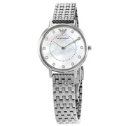 Emporio Armani Kappa Mother of Pearl Dial Silver Mesh Bracelet Watch For Women - AR2511