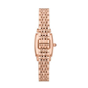 Emporio Armani Two Hand Diamonds Burgundy Dial Rose Gold Steel Strap Watch For Women - AR11488