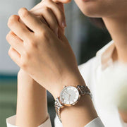 Emporio Armani Gianni T Bar White Dial Two Tone Steel Strap Watch For Women - AR80035