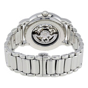 Emporio Armani Meccanico Skeleton Silver Dial Silver Steel Strap Watch For Men - AR1980