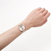 Emporio Armani Gianni T-Bar Quartz Rose Gold Dial Pink Leather Strap Watch For Women - AR11001