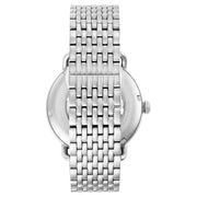 Emporio Armani Aviator Skeleton Blue Dial Silver Mesh Bracelet Watch For Men - AR60024