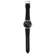 Emporio Armani Kappa Analog Quartz Black Dial Black Leather Strap Watch For Men - AR11013