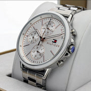 Tommy Hilfiger Carly White Dial Silver Stainless Steel Strap Watch for Women - 1781787