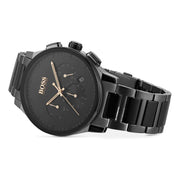 Hugo Boss Peak Chronograph Black Dial Black Steel Strap Watch for Men - 1513814