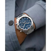Hugo Boss Hero Sport Chronograph Blue Dial Silver Steel Strap Watch for Men - 1513755