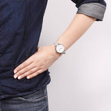 Fossil Jacqueline White Dial Light Blue Leather Strap Watch for Women - ES3821