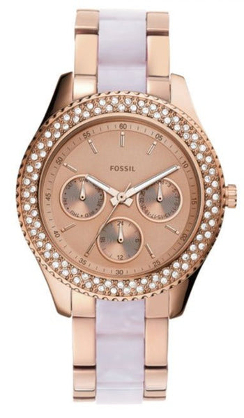 Fossil Stella Multifunction Rose Gold Dial Two Tone Steel  display picture 3