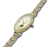 Fossil Jacqueline Analog Moonphase Mother of Pearl White Dial Two Tone Steel Strap Watch for Women - ES5166
