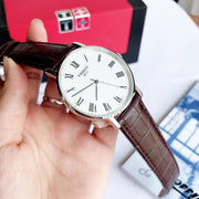 Tissot T Classic Everytime White Dial Brown Leather Strap Watch For Men - T109.410.16.033.00