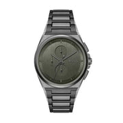 Hugo Boss Steer Chronograph Grey Dial Grey Steel Strap Watch For Men - 1514045