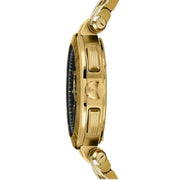 Versace Aion Chronograph Black Dial Gold Steel Strap Watch For Men - VE1D01721