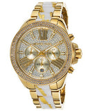Michael Kors Wren Chronograph Diamonds Gold Dial Two Tone Steel Strap Watch for Women - MK6157