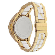 Michael Kors Wren Chronograph Diamonds Gold Dial Two Tone Steel Strap Watch for Women - MK6157