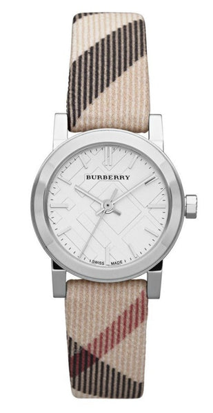 Burberry The City Nova Silver Dial Brown Leather Strap Watch for Women