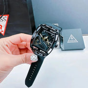 Guess Legend Analog Black Dial Black Rubber Strap Watch For Men - GW0648G1