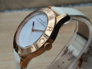 Marc Jacobs Blade White Dial White Leather Strap Watch for Women - MBM1201
