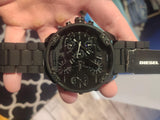 Diesel Mr Daddy 2.0 Chronograph Black Dial Black Steel Strap Watch For Men - DZ7396