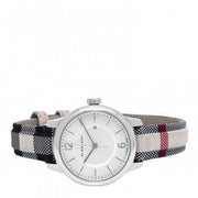 Burberry Classic Stone Silver Dial Horseberry Black Leather Strap Watch for Women - BU10103