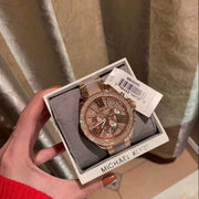 Michael Kors Wren Crystals Rose Gold Dial Rose Gold Steel Strap Watch for Women - MK6096