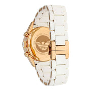 Emporio Armani Sportivo Silver Dial White Silicone Strap Watch For Women - AR5920