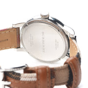 Burberry Utilitarian White Dial Multicolor Leather Strap Watch for Women - BU7824