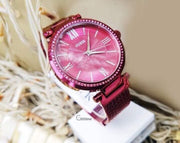 Guess Soho Pink Dial Pink Mesh Bracelet Watch For Women - W0638L6