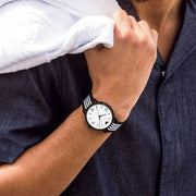 Emporio Armani Kappa Analog White Dial Two Tone Nylon Strap Watch For Men - AR80004