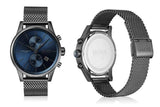 Hugo Boss Jet Chrongraph Blue Dial Gunmetal Grey Mesh Bracelet Watch for Men - 1513677