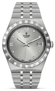 Tudor Royal Day Date Diamonds Automatic Silver Dial Silver Steel Strap Watch for Men - M28600-0002