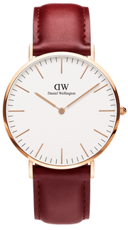 Daniel Wellington Classic Suffolk White Dial Brown Leather Strap Watch For Women - DW00100120