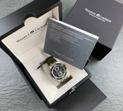 Maurice Lacroix Aikon Chronograph Black Dial Green Leather Strap Watch for Men - AI1018-PVB21-330-1