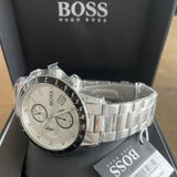 Hugo Boss Rafale Competitive Sport Chronograph Silver Dial Silver Steel Strap Watch for Men - 1513511