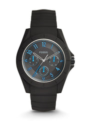 Fossil Popstastic Sport Black Dial Black Rubber Strap Watch for Men - FS5222