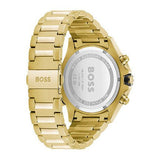 Hugo Boss Globetrotter Chronograph Black Dial Gold Steel Strap Watch for Men - 1513932