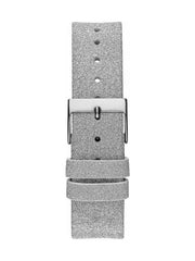 Guess Sparkle Butterfly White Dial Silver Leather Strap Watch For Women - GW0008L1