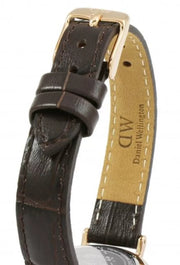 Daniel Wellington Classic Petite York Black Dial Brown Leather Strap Watch For Women - DW00100226