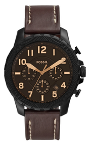 Fossil Bowman Chronograph Brown Dial Brown Leather Strap Watch for Men - FS5601