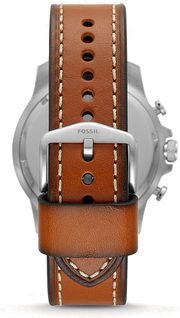 Fossil Bowman Chronograph Blue Dial Brown Leather Strap Watch for Men - FS5602
